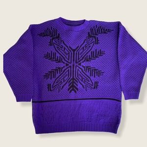 80’s Purple Winter Snowflake Sweater